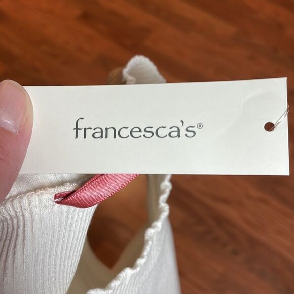 Cream High Neck Sleeveless Ribbed Bodysuit, Dina Be, Minimalist, XS - Picture 6 of 7